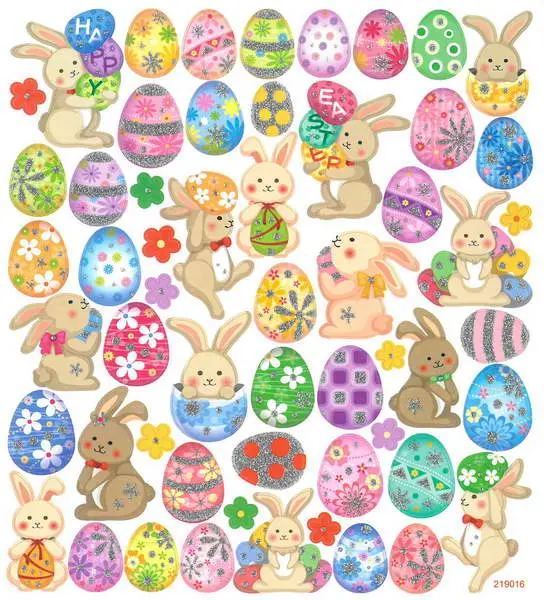 Samolepky papírové DPNK-009  Kraslice a zajíčci DP