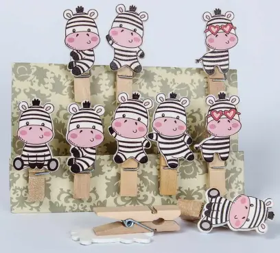 Kolíčky dekorační Shapes 07 zebra