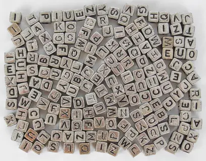 Korálky ABC 05 stříbrné