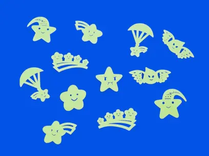 Samolepky fluorescenční Blaze 03 hvězdy