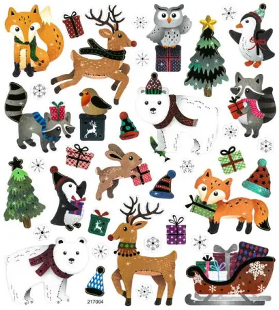 Samolepky papírové DPNK-100 zvířátka zima DP