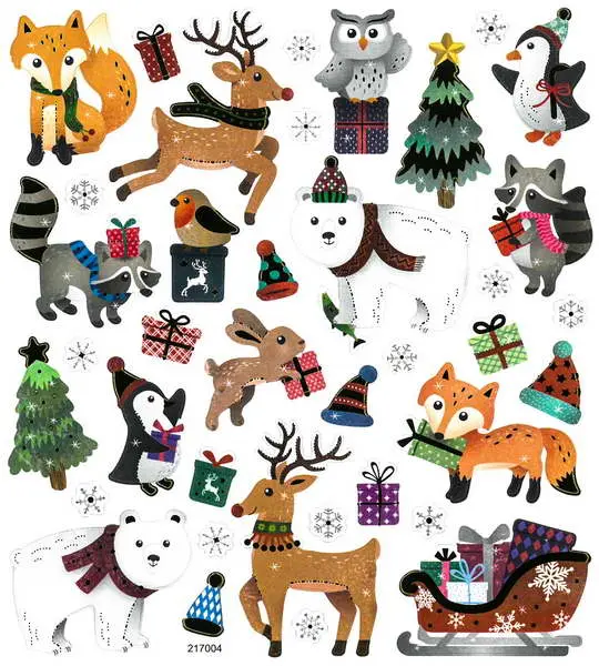 Samolepky papírové DPNK-100 zvířátka zima DP