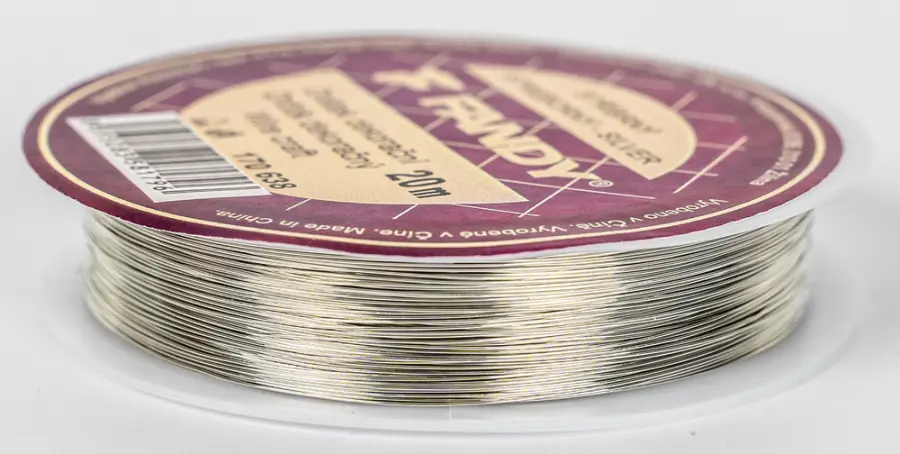 Drátek dekorační 20 m stříbrný