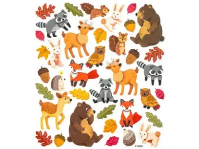 Samolepky papírové DPNK-110 lesní zvířátka DP