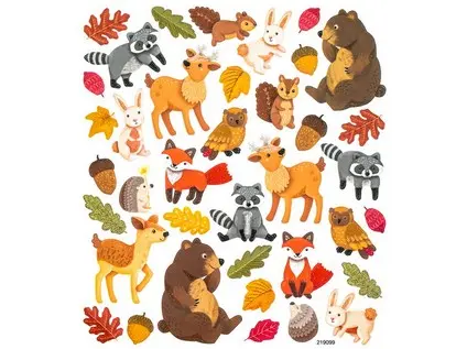 Samolepky papírové DPNK-110 lesní zvířátka DP