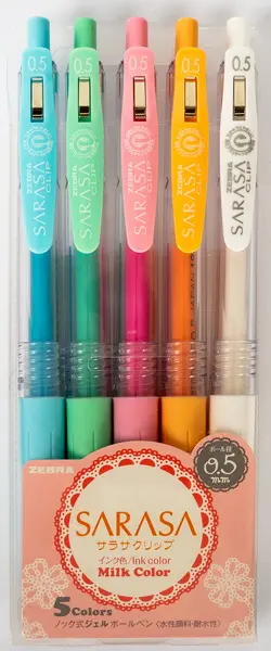 Pero gelové Sarasa Clip Milk 5 barev