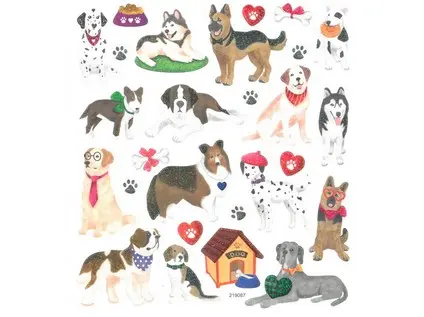 Samolepky papírové DPNK-122 pejsci DP