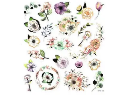 Samolepky papírové DPNK-136 boho kytky DP