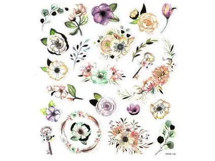 Samolepky papírové DPNK-136 boho kytky DP