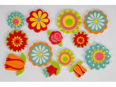 Samolepky pěnové 28 kytky