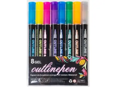 Popisovač outline Shine 8 barev