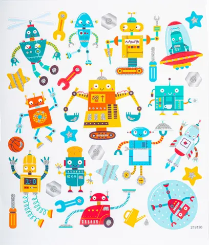 Samolepky papírové DPNK-158 roboti DP