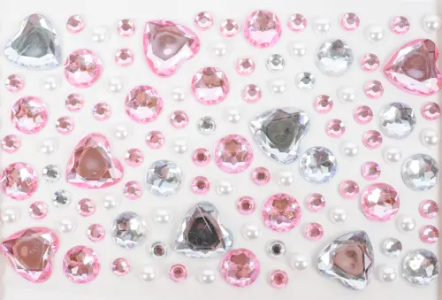 Kamínky samolepicí 02 srdce 10ks