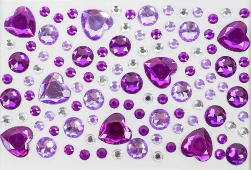 Kamínky samolepicí 02 srdce 10ks