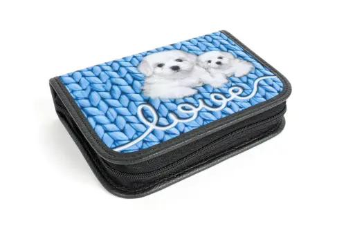 Penál se 2 klopami Love 1 modrý