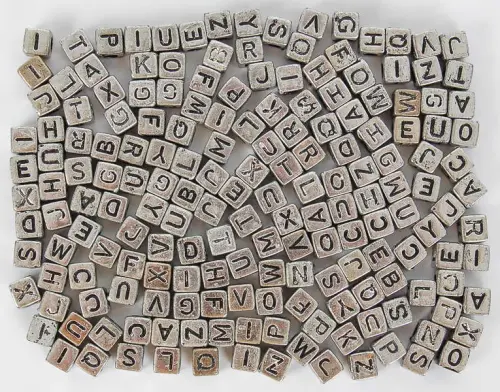 Korálky ABC 05 stříbrné