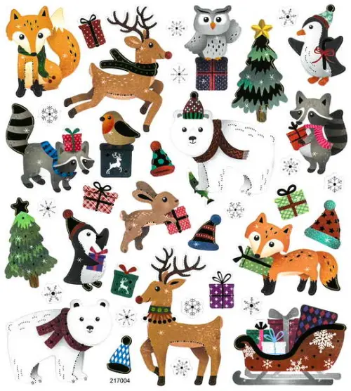 Samolepky papírové DPNK-100 zvířátka zima DP