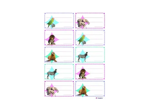 Etikety na sešity 06 zvířata