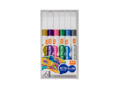 Popisovač štětcový Metal 6 barev
