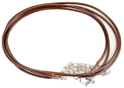 Šňůrka na výrobu náhrdelníku se zapínáním hnědá