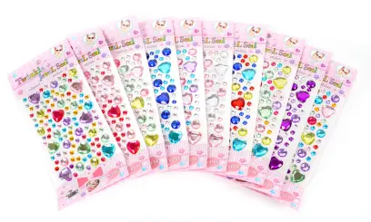 Kamínky samolepicí 02 srdce 10 ks