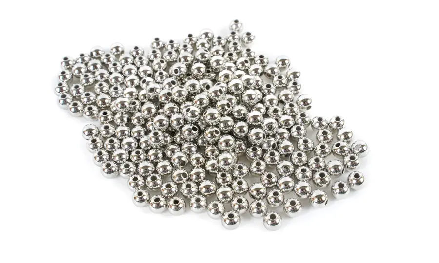Korálky 6 mm stříbrné