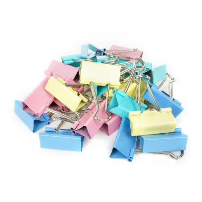 Spony pořadačové 41 mm color 24 ks