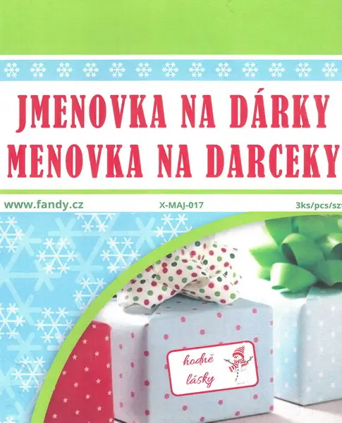 Jmenovky na dárky XMAJ-017
