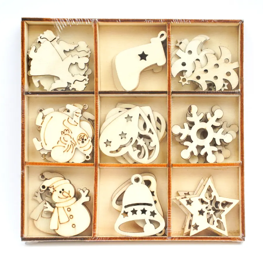 Ozdoba dřevěná 45 ks Craft 01