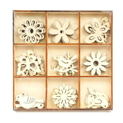 Ozdoba dřevěná 45 ks Craft 02