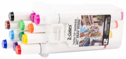 Popisovač nestíratelný oboustranný Art Plus 12 barev