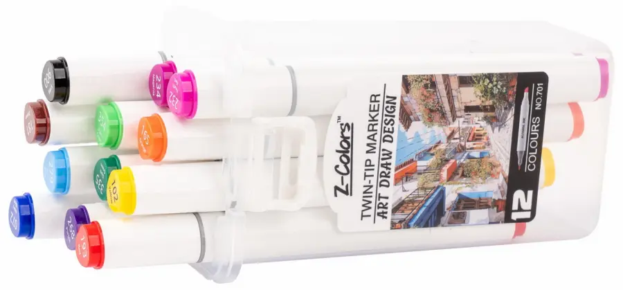 Popisovač nestíratelný oboustranný Art Plus 12 barev