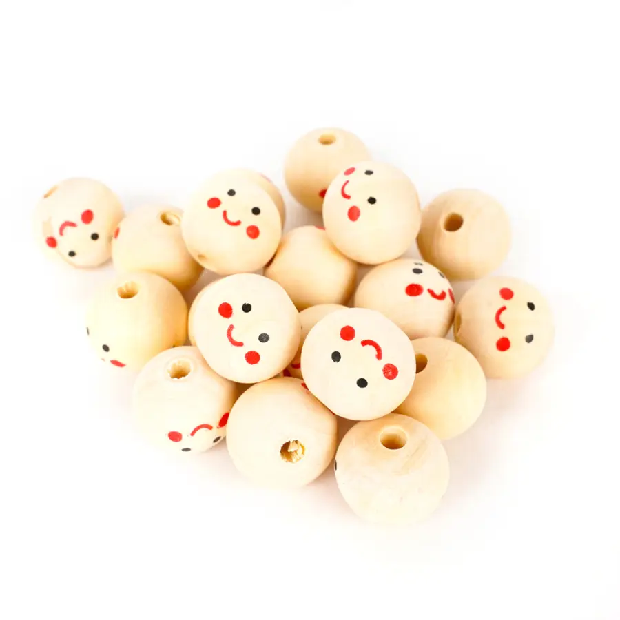 Korálky Wood 03 Face