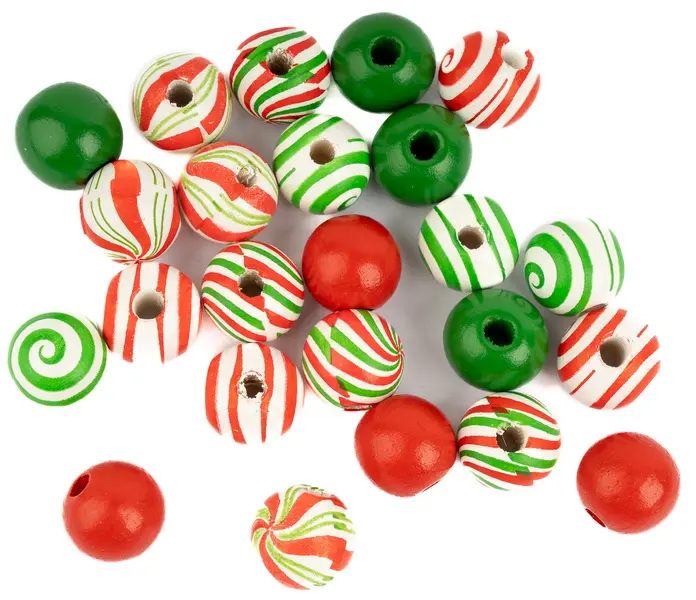 Korálky dřevěné GRKO-149 Vánoce DP