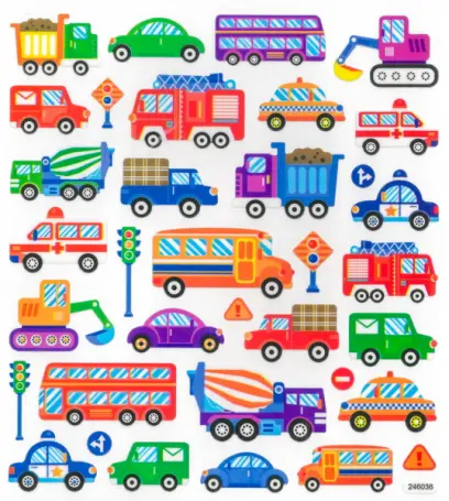 Samolepky papírové DPNK-233 dopravní prostředky DP