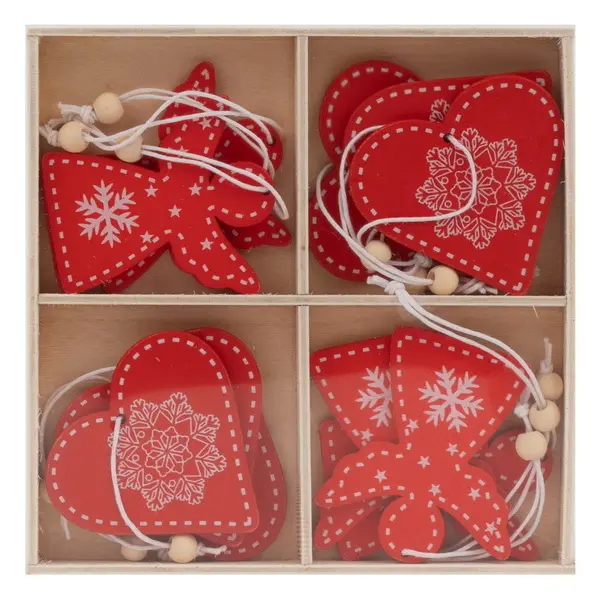 Ozdoba dřevěná 12 ks Craft 02