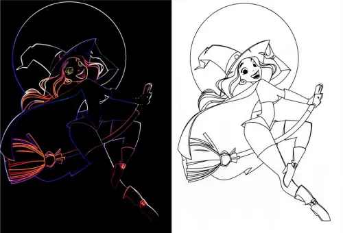 Obrázek škrabací Mark 9 ks 12 čarodějka