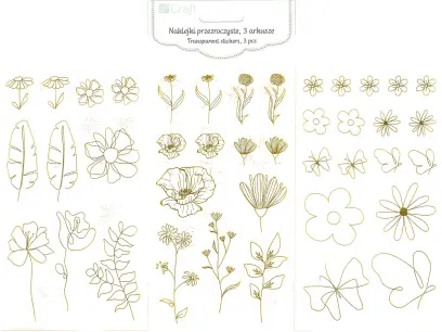 Samolepky papírové DPNK-213 zlaté kytky DP