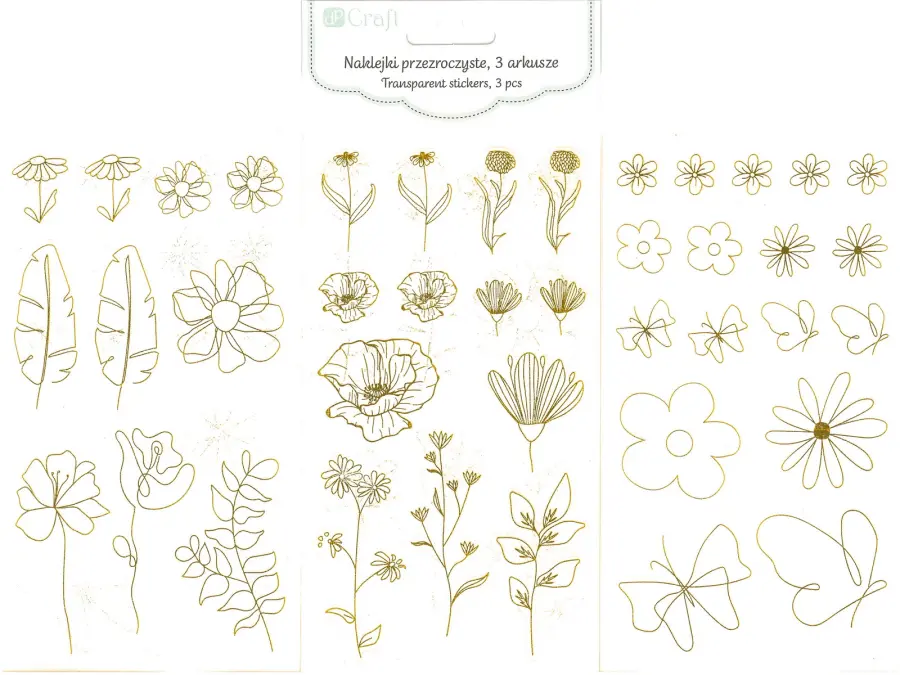 Samolepky papírové DPNK-213 zlaté kytky DP