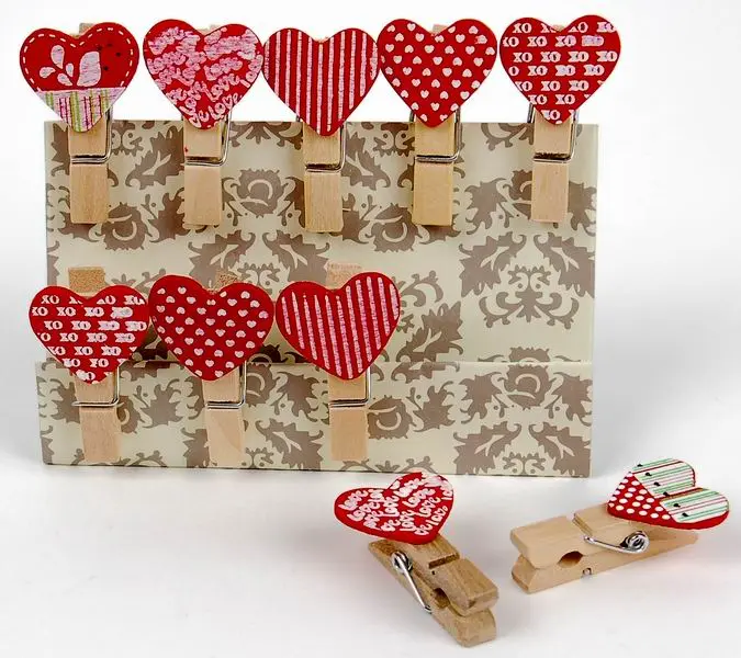 Kolíčky dekorační Shapes 01 srdce