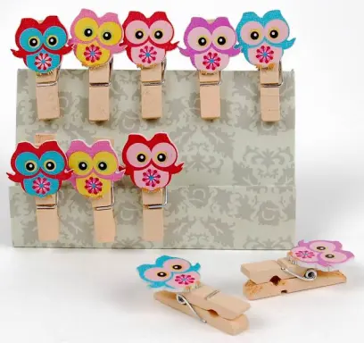 Kolíčky dekorační Shapes 02 sova