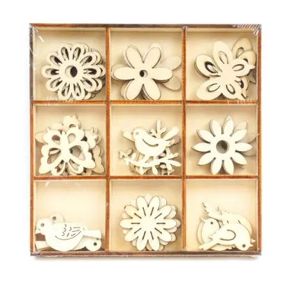 Ozdoba dřevěná 45 ks Craft 02