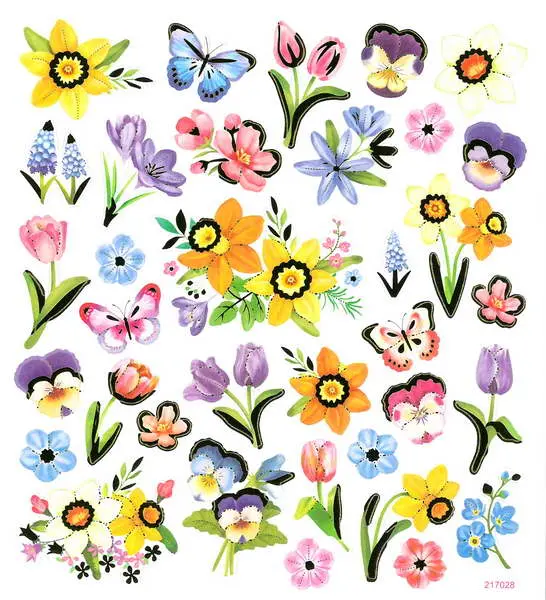 Samolepky papírové DPNK-097 kytky DP