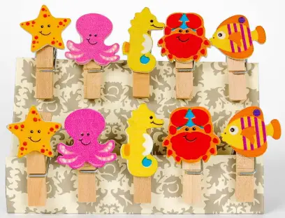 Kolíčky dekorační Shapes 12 mořský svět