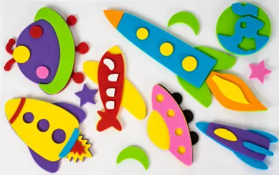 Samolepky pěnové 3D 10 kosmos