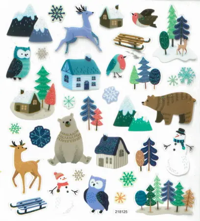 Samolepky papírové DPNK-112 zimní krajina DP