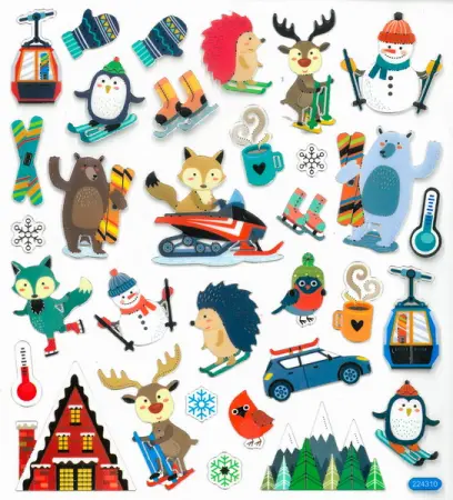 Samolepky papírové DPNK-113 zimní sporty DP