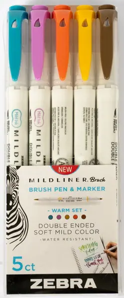 Popisovač Mildliner Brush Warm 5 barev