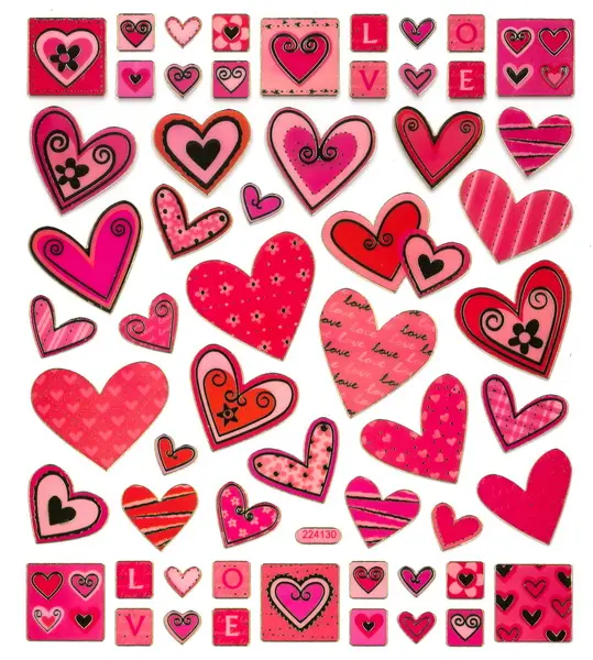 Samolepky papírové DPNK-121 srdce DP