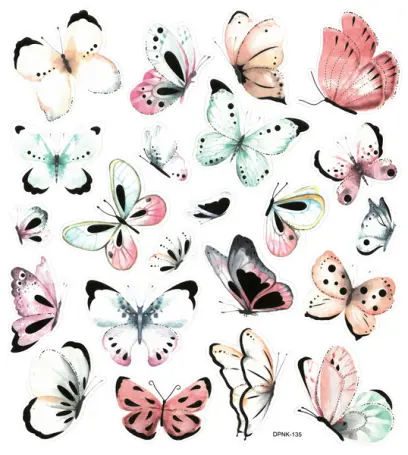 Samolepky papírové DPNK-135 boho motýlci DP